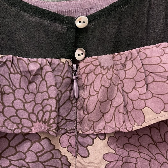 Anthropologie Lil Purple and Black Floral Dress, 2 - Picture 4 of 5